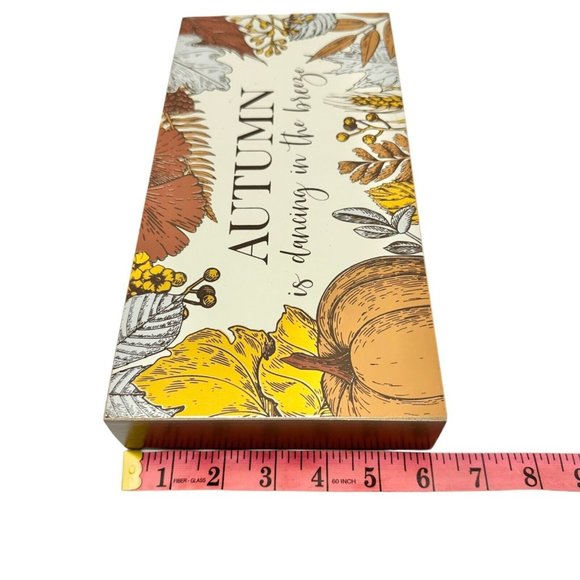 Primitives by Kathy Box Sign 12 x 6 x 2 inch Autumn is Dancing in the Breeze NWT - Picture 7 of 8